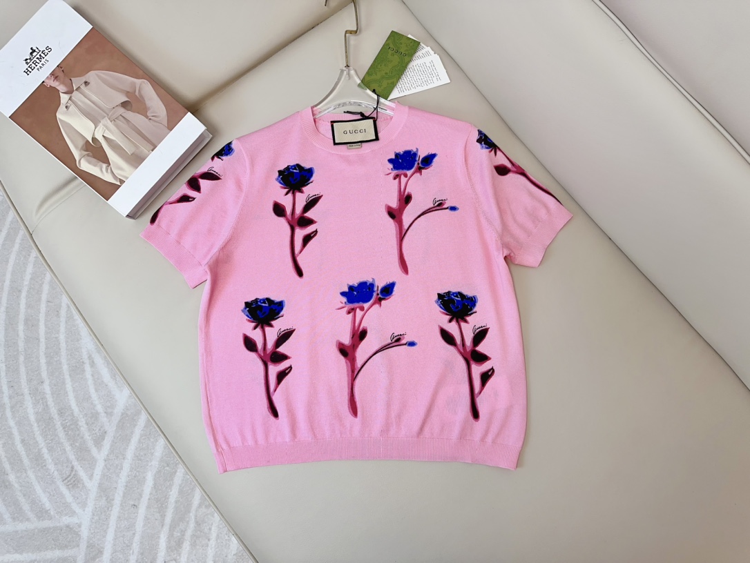 Gucci Abbigliamento Camicie & Camicette Rosa Stampa Collezione estiva