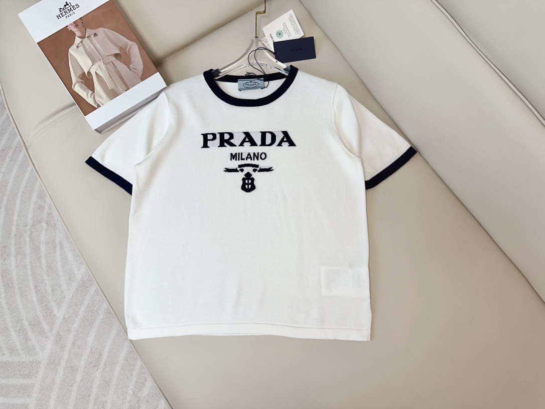Prada 1:1
 Clothing Shirts & Blouses High Quality Replica Designer
 White Summer Collection