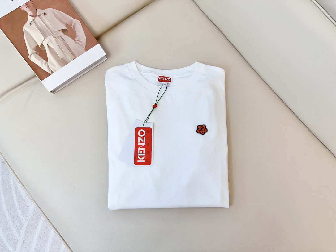 High-End Women’s Clothes: KEN** Seagulls Logo T-shirt, Pure Cotton, Embroidered Dots, Premium Quality. - 图片 5