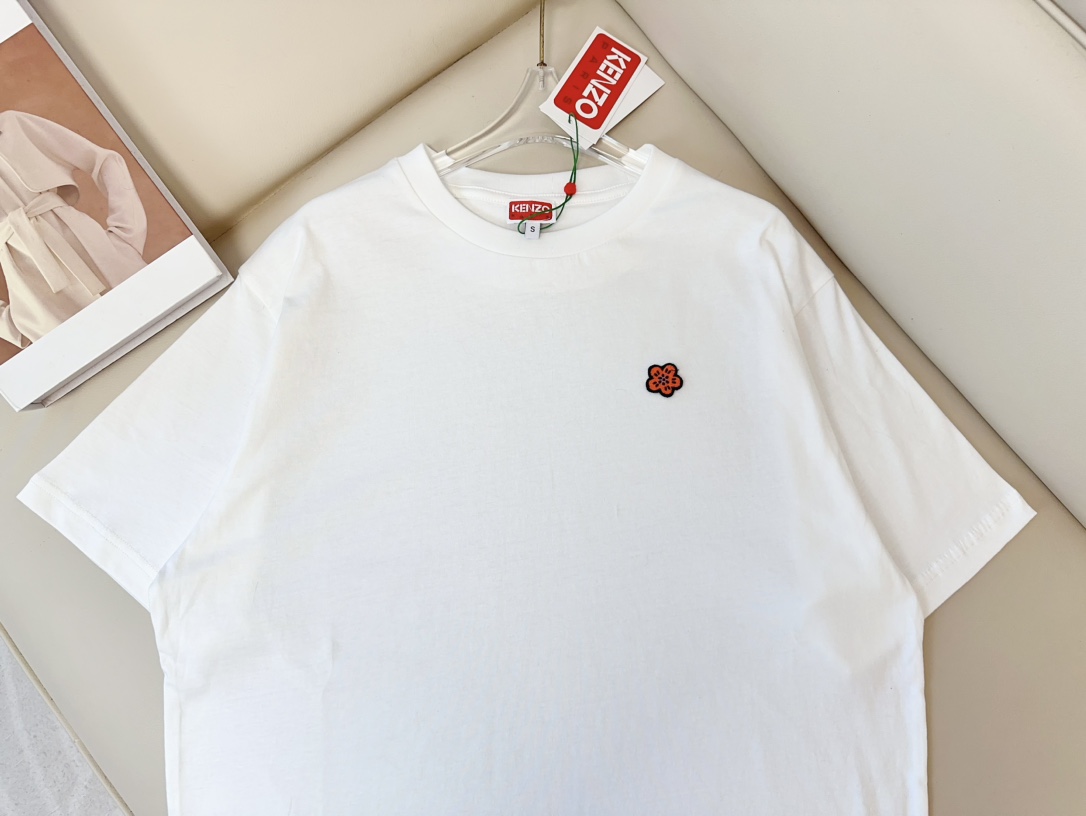 High-End Women’s Clothes: KEN** Seagulls Logo T-shirt, Pure Cotton, Embroidered Dots, Premium Quality. - 图片 3