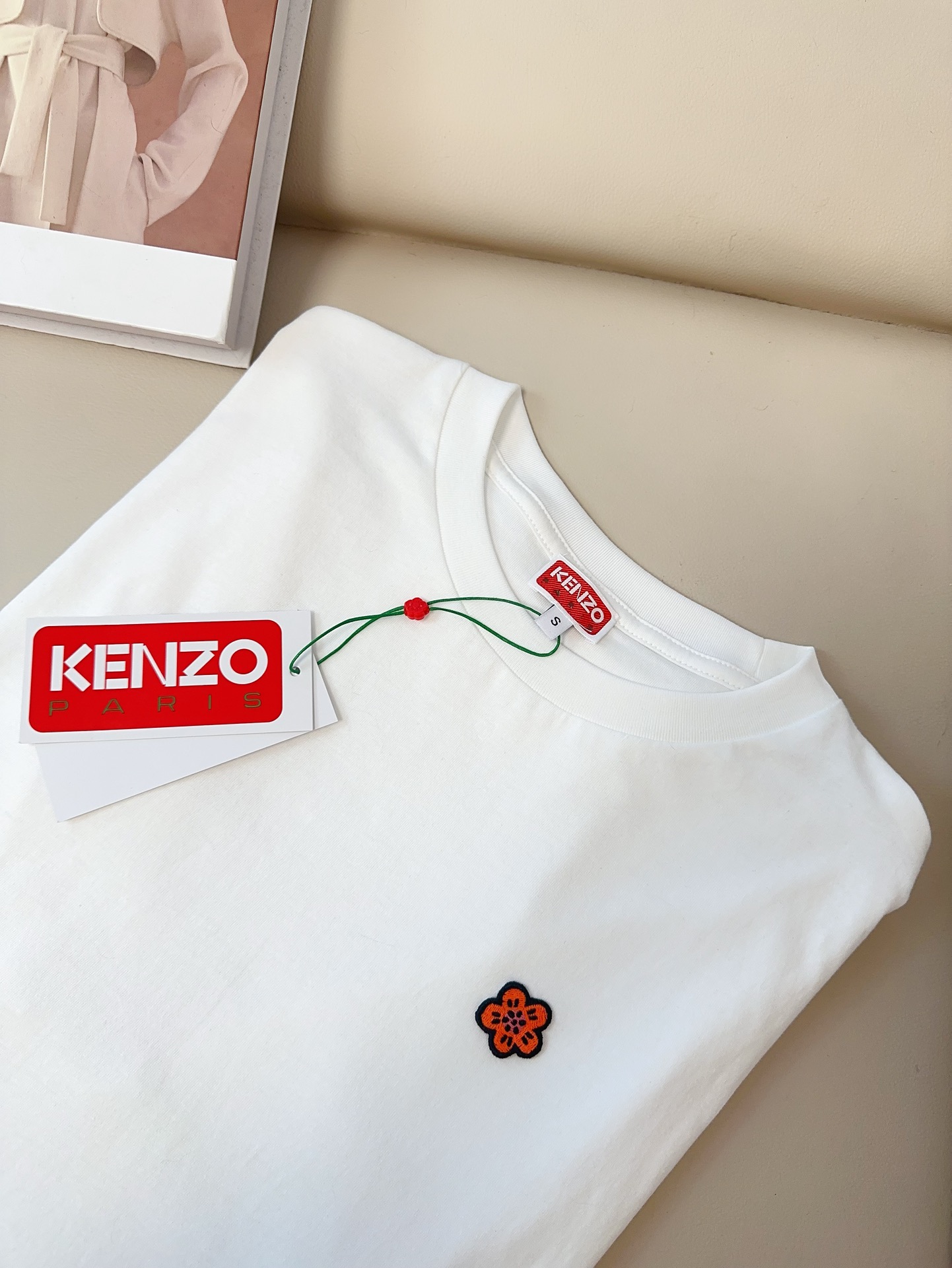 High-End Women’s Clothes: KEN** Seagulls Logo T-shirt, Pure Cotton, Embroidered Dots, Premium Quality. - 图片 6