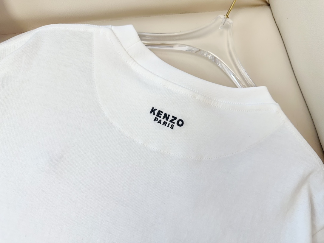 High-End Women’s Clothes: KEN** Seagulls Logo T-shirt, Pure Cotton, Embroidered Dots, Premium Quality. - 图片 7