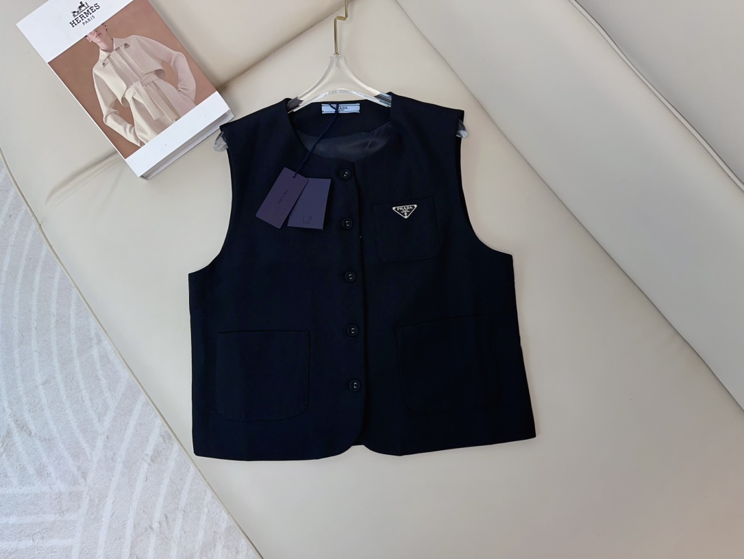 Prada Copy
 Clothing Waistcoats Black Cotton