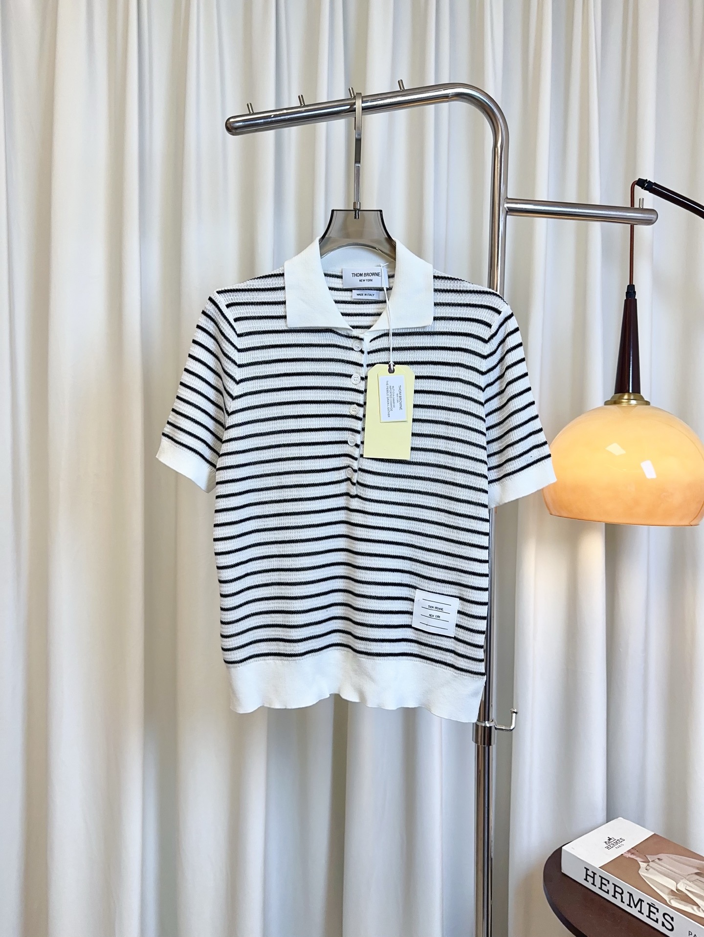 “THOM B** New School Custom Suit: Single-handed Female, Stripes, Collars, Twirl Fabric”