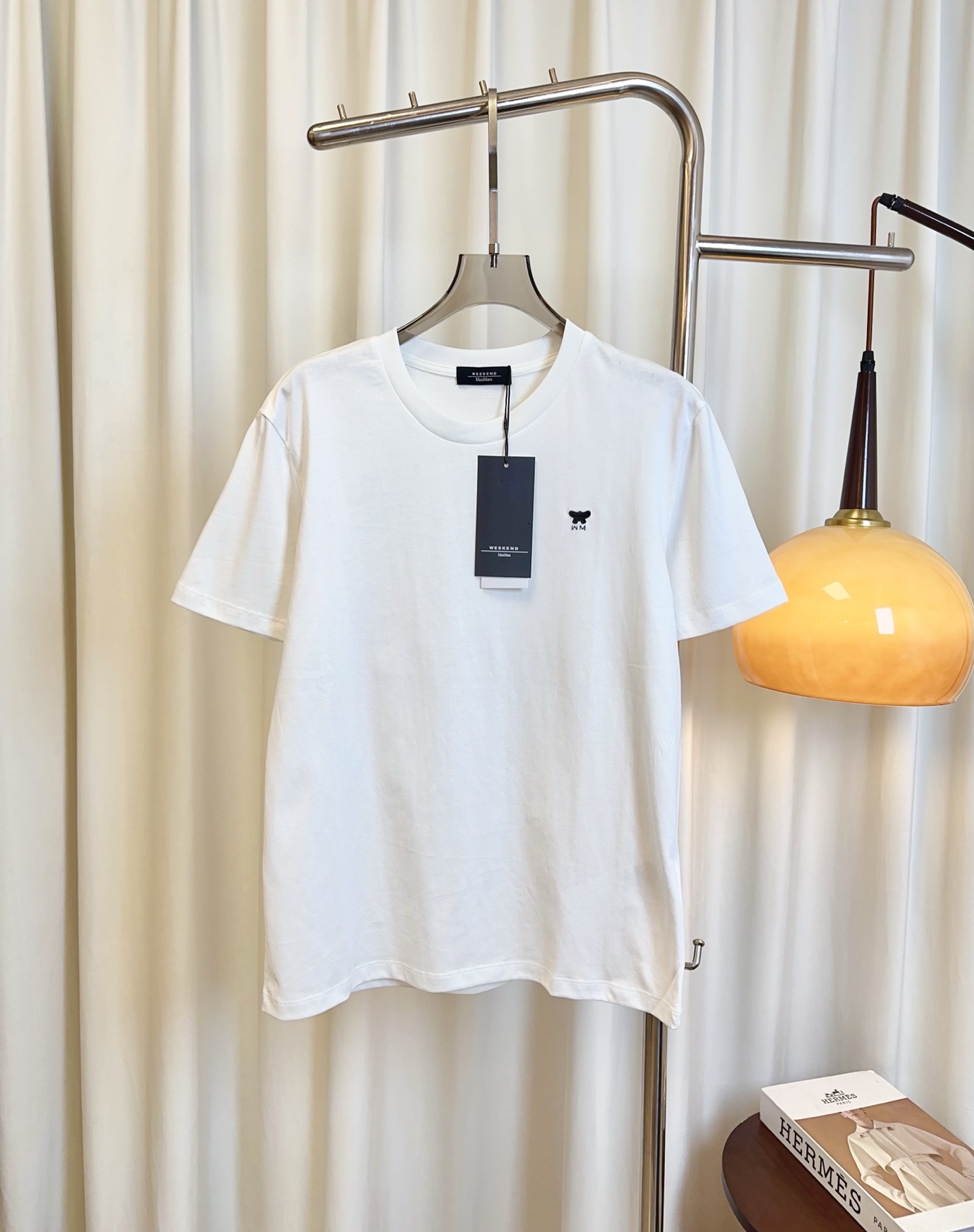 High-Density Embroidered Logo T-Shirt in Pure Cotton Fabric for Women’s Suit Packing