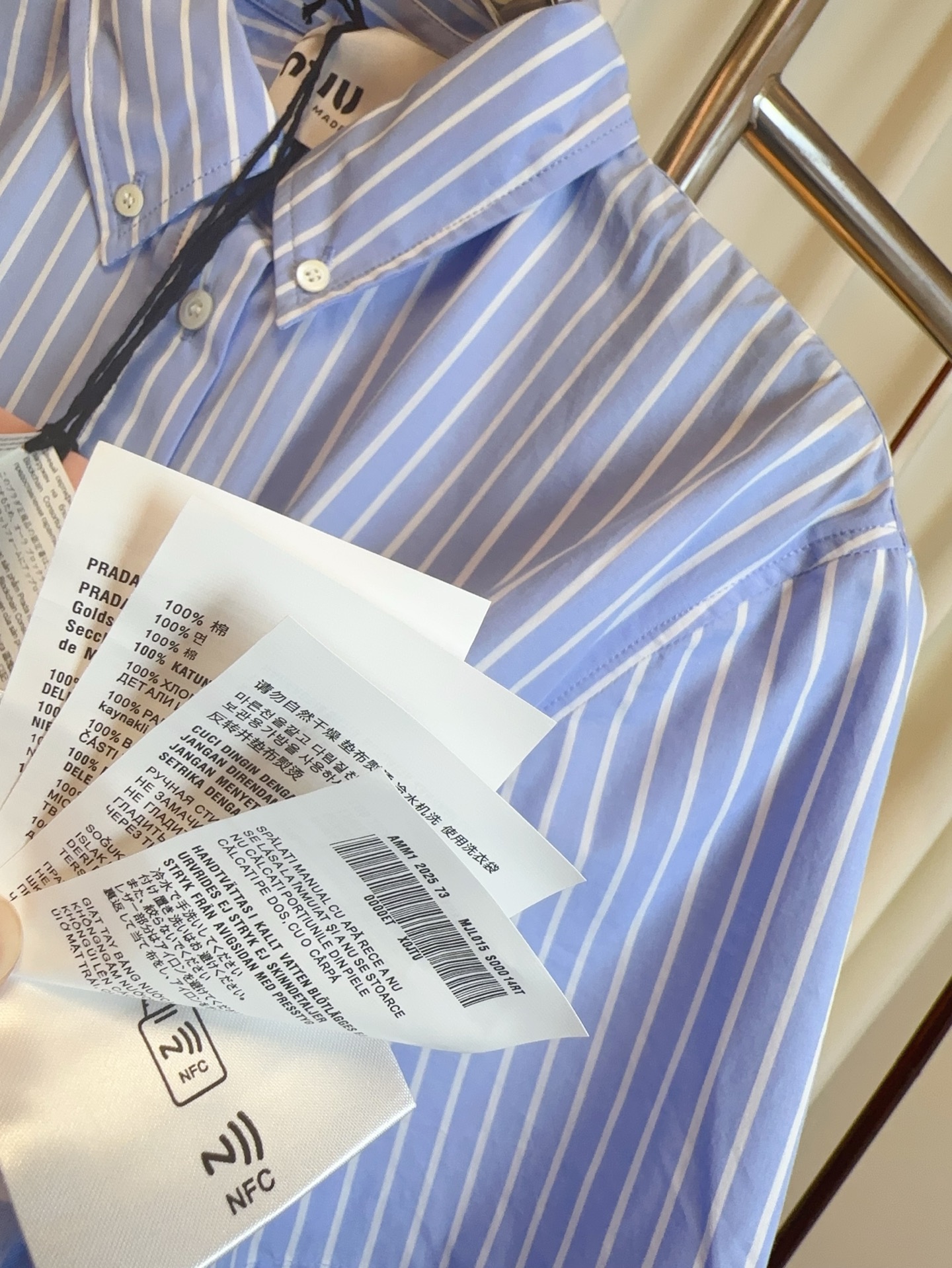 MI* Striped Long Dress with Embroidered Logo and Elastic Waistband 9 i1748616274652 6782 0 8