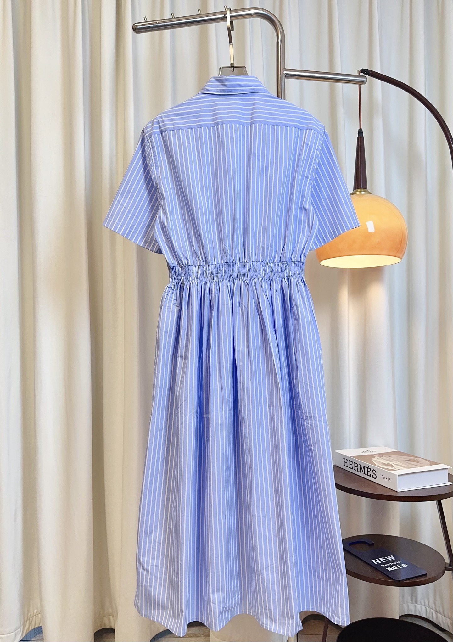 MI* Striped Long Dress with Embroidered Logo and Elastic Waistband 3 i1748616276316 261 0 1