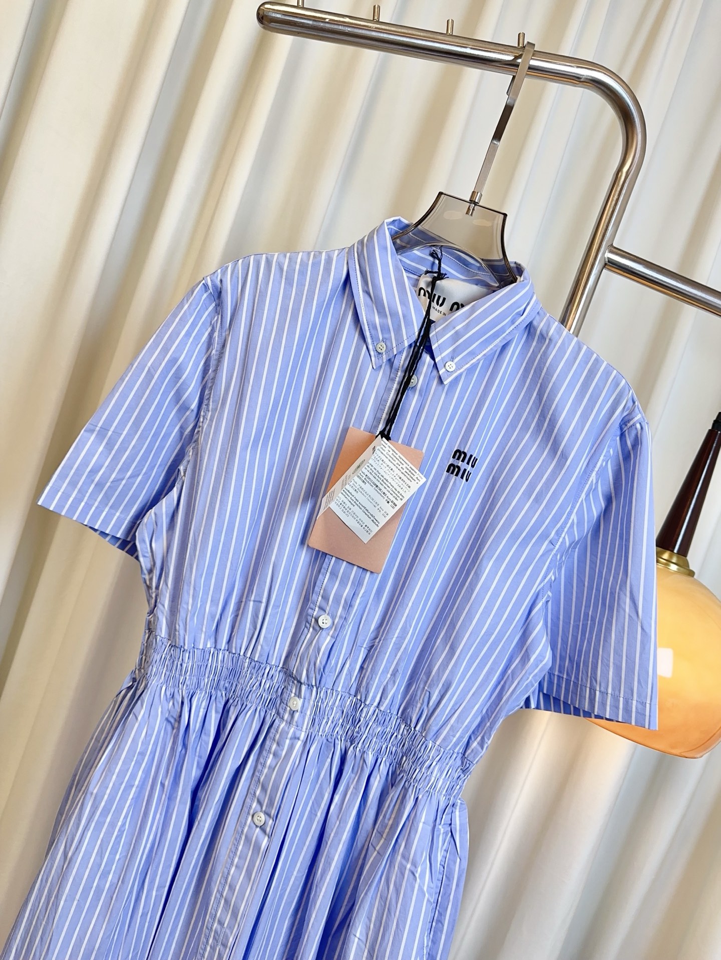 MI* Striped Long Dress with Embroidered Logo and Elastic Waistband 5 i1748616277073 1739 0 3