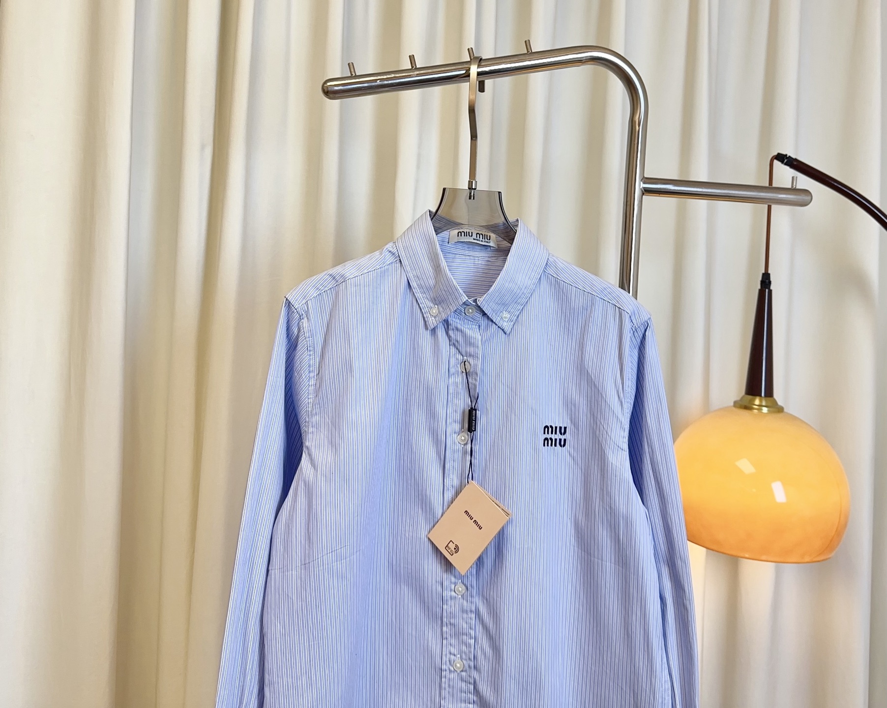 Embroidered Striped Shirt: Custom Pure Cotton Fabric for Women – Top Quality & Comfortable - 图片 3