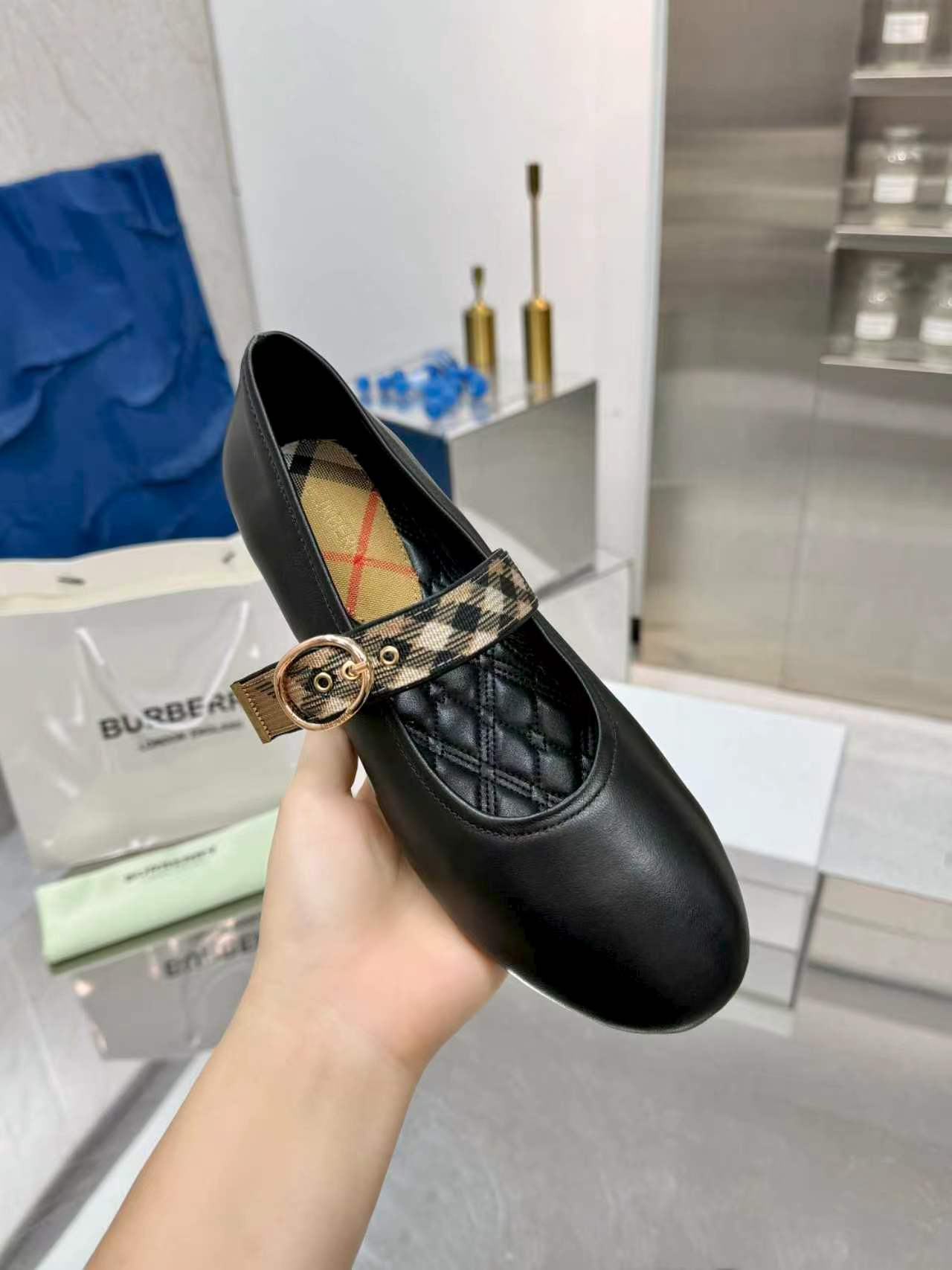 Burberry Vintage Check Strap Mary Jane Flats