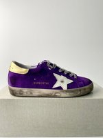 Golden Goose Skateboard Shoes Top Perfect Fake
 Gold Purple White Women Men Cowhide Spring Collection
