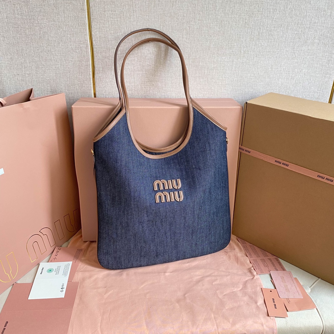 MiuMiu Tassen Tote Tas Naaien Kalfsleer Koeienhuid