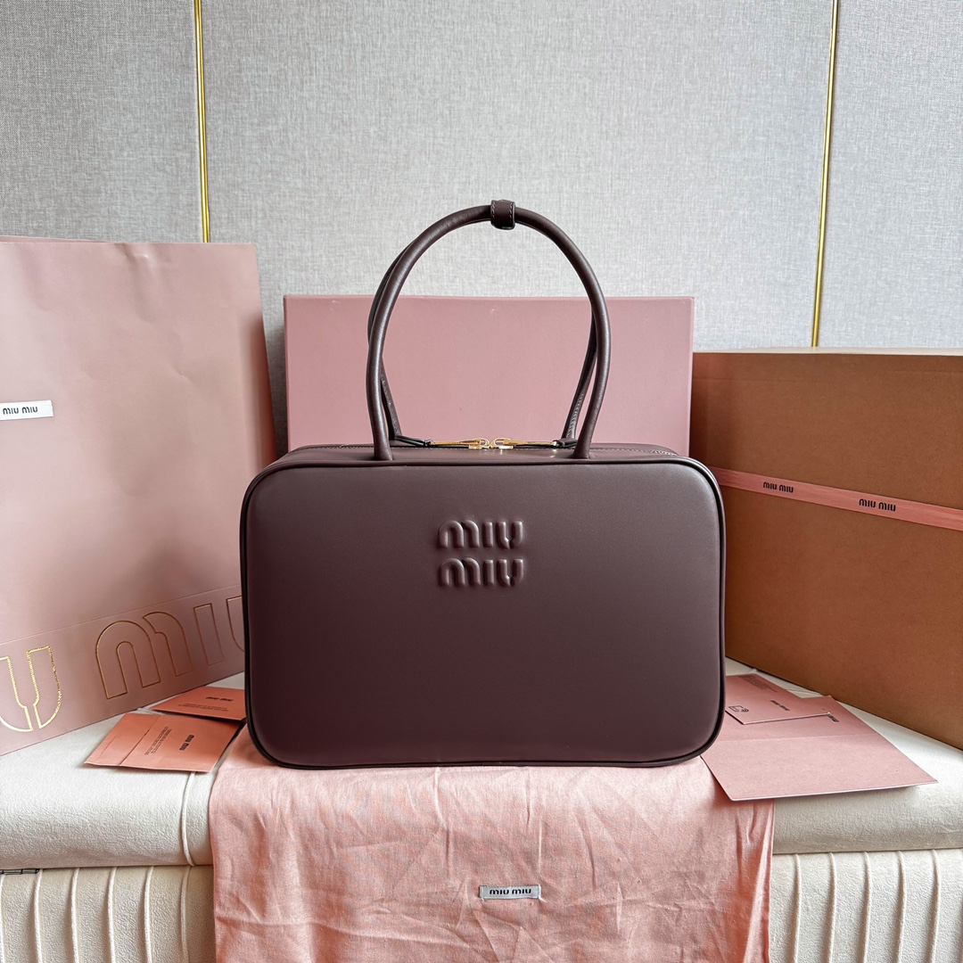 Miu Miu bowling bag calfskin handbag
