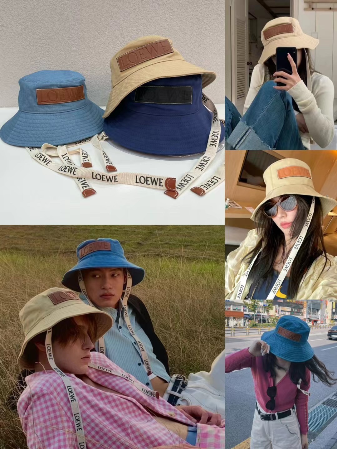 。loewe。【配防尘袋】高端舒适！高端材质！！今年帽子第一流行趋势绝对是渔夫帽！今年的渔夫帽满目玲琅！