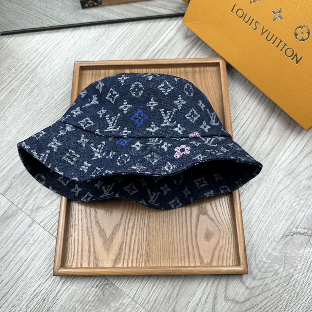 Louis Vuitton Sombreros Sombrero de cubo Impresión Universal para hombres y mujeres Algodón