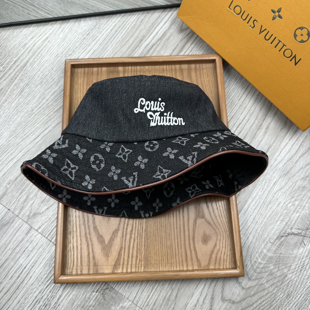 Louis Vuitton Sombreros Sombrero de cubo Bordado Universal para hombres y mujeres Algodón