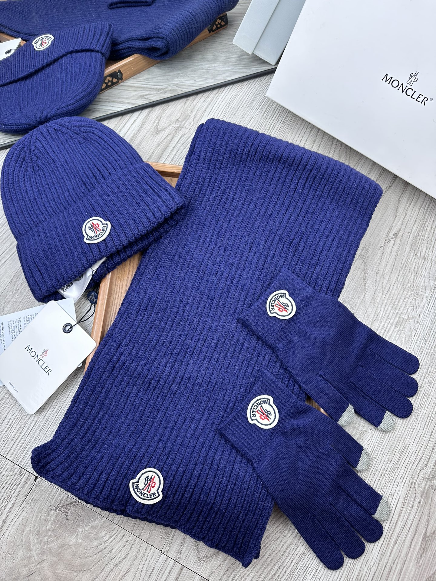 Moncler Scarf Hat Glove Set