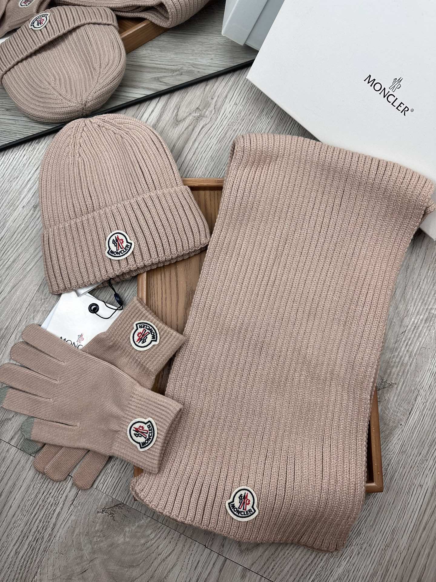 Moncler Scarf Hat Glove Set