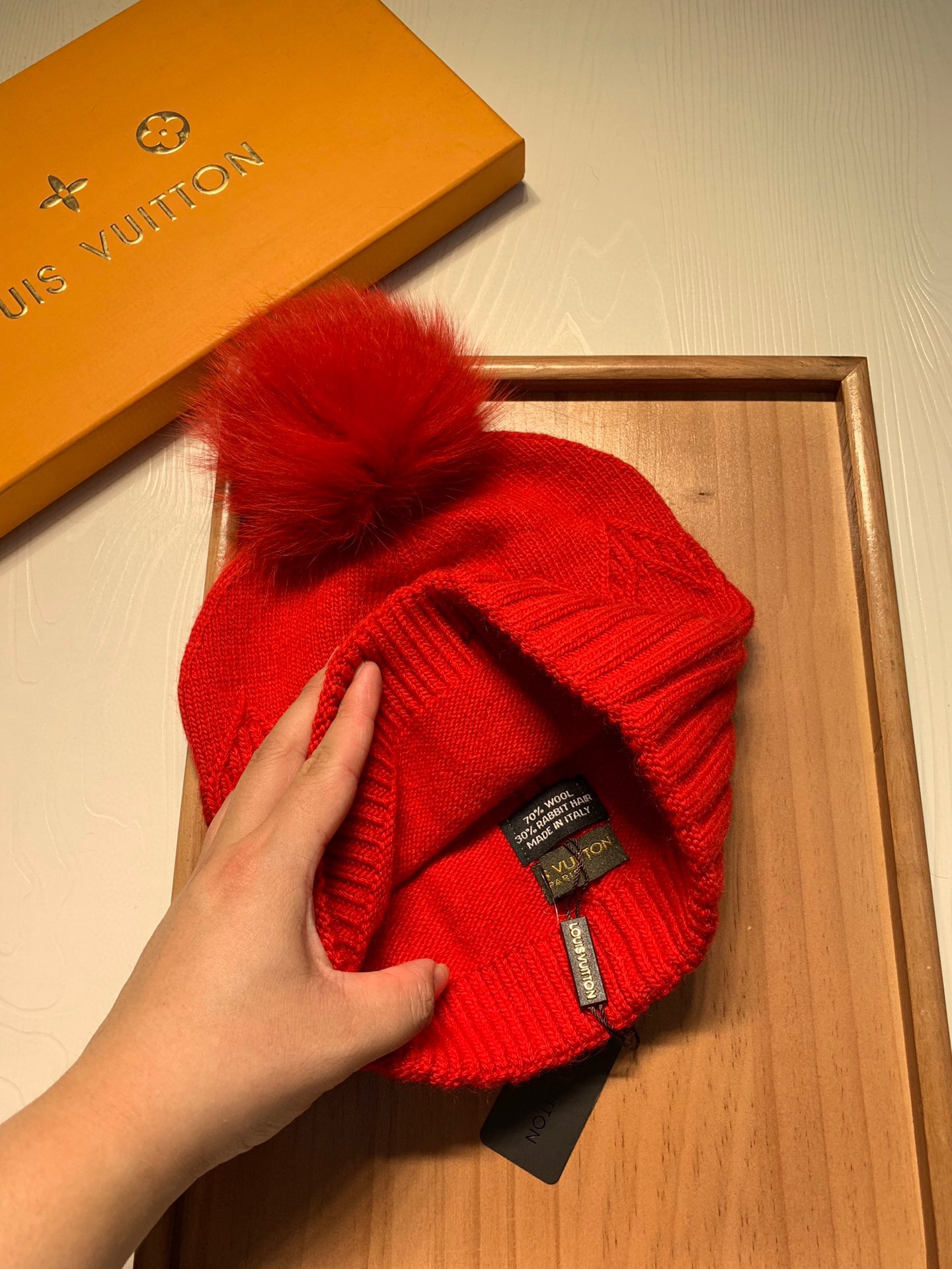 🌹。L家。 【羊毛单帽-带狐狸毛球】客供小羊毛！珍贵典藏的灵魂帽子！客供色纱.每个颜色都非常好看！经典！