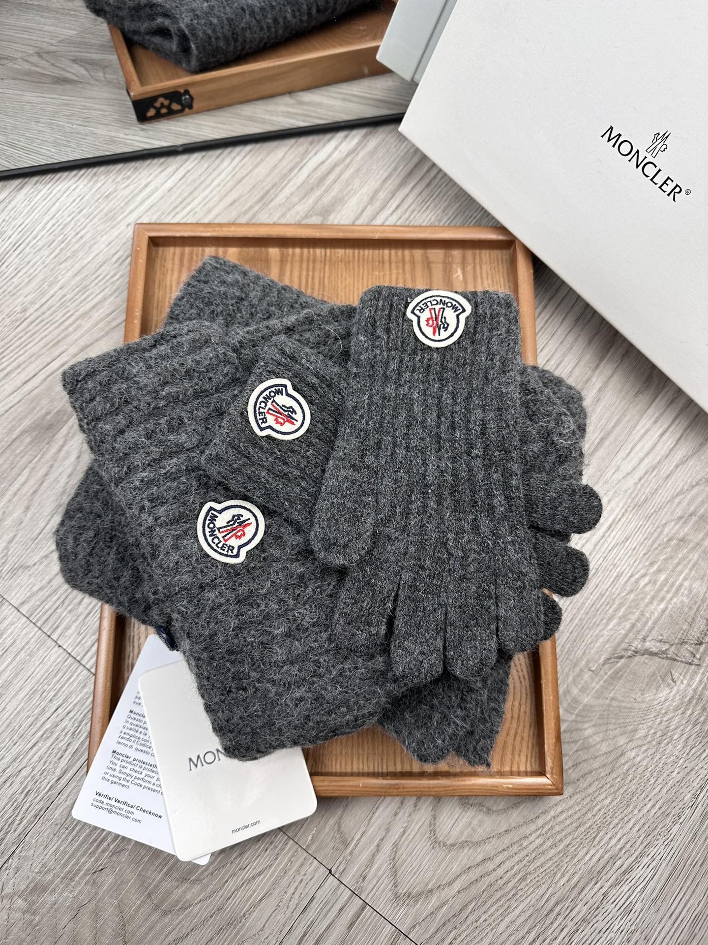 Moncler Scarf Hat Glove Set