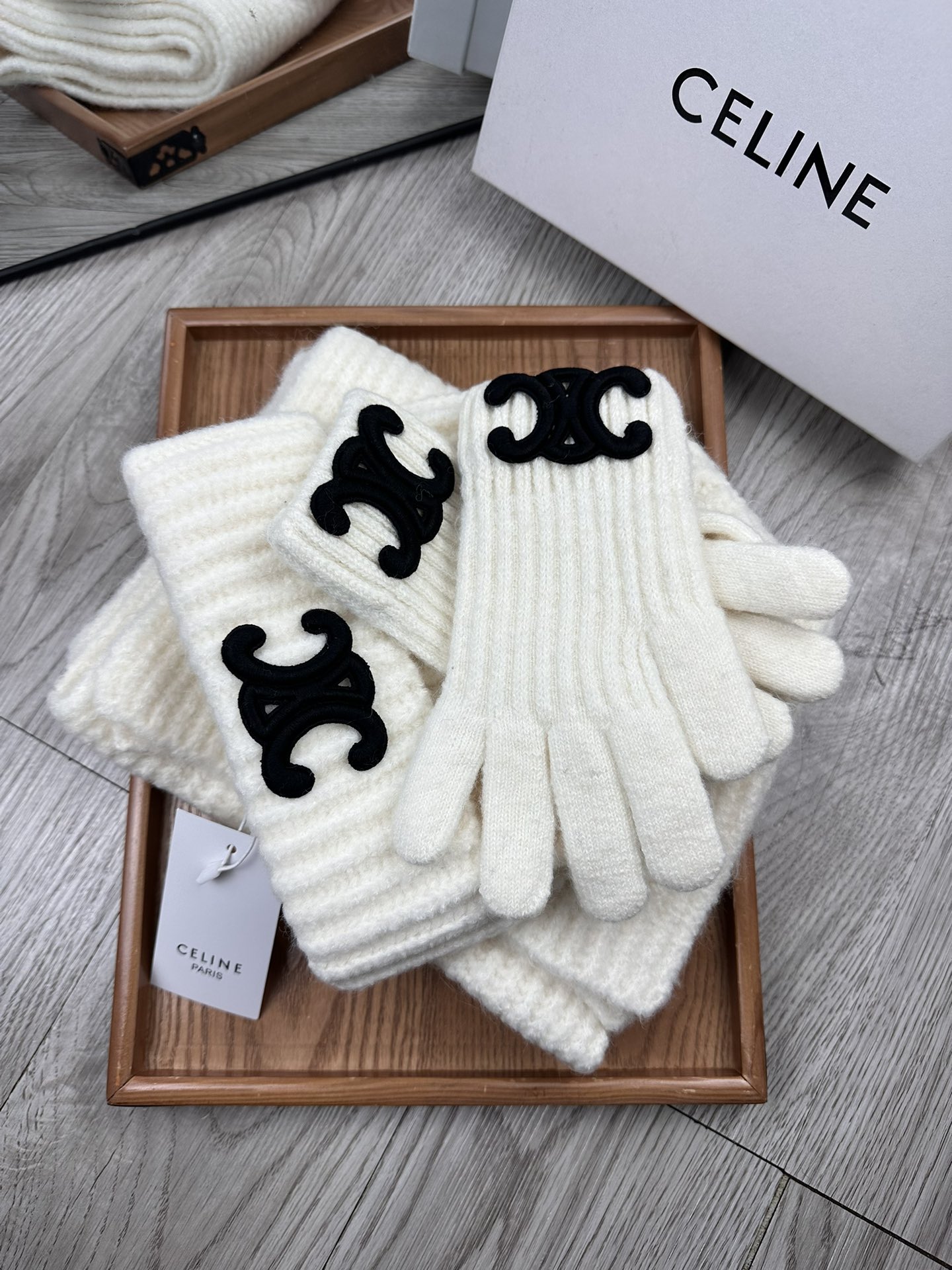 Celine Scarf Hat Glove Set