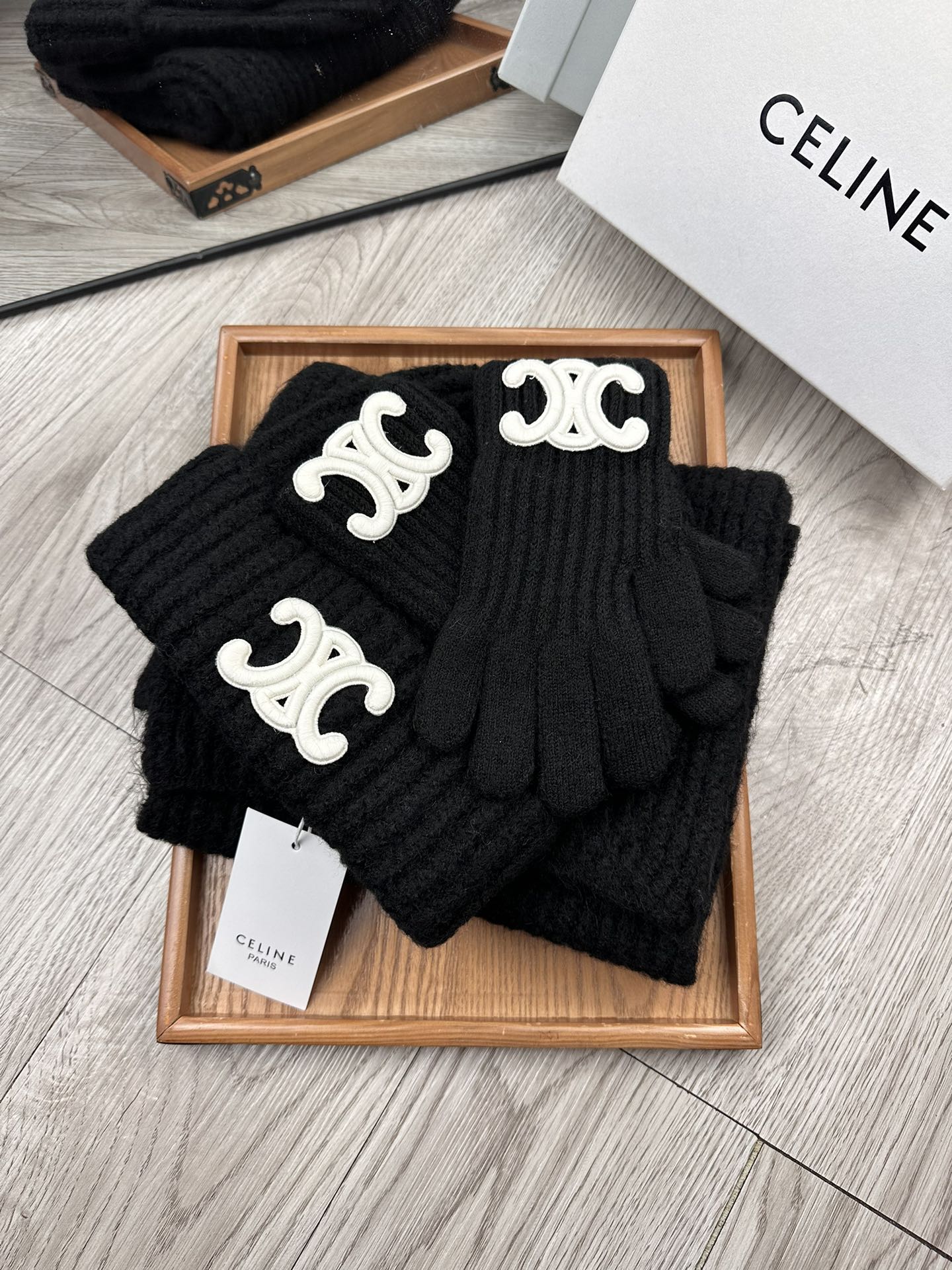 Celine Scarf Hat Glove Set