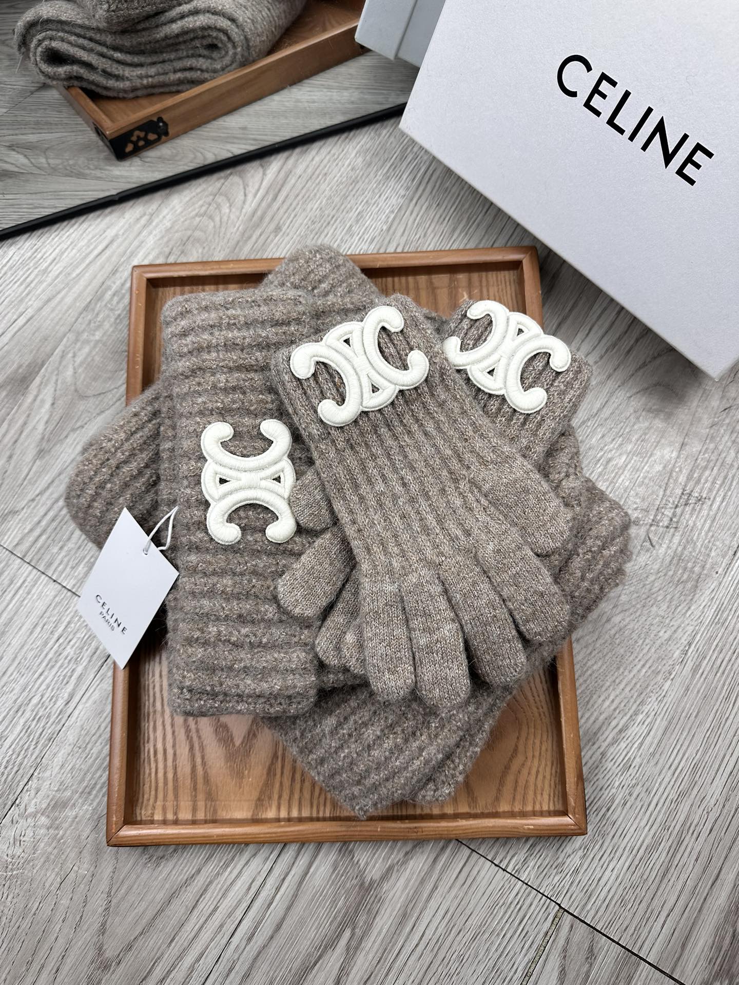 Celine Scarf Hat Glove Set