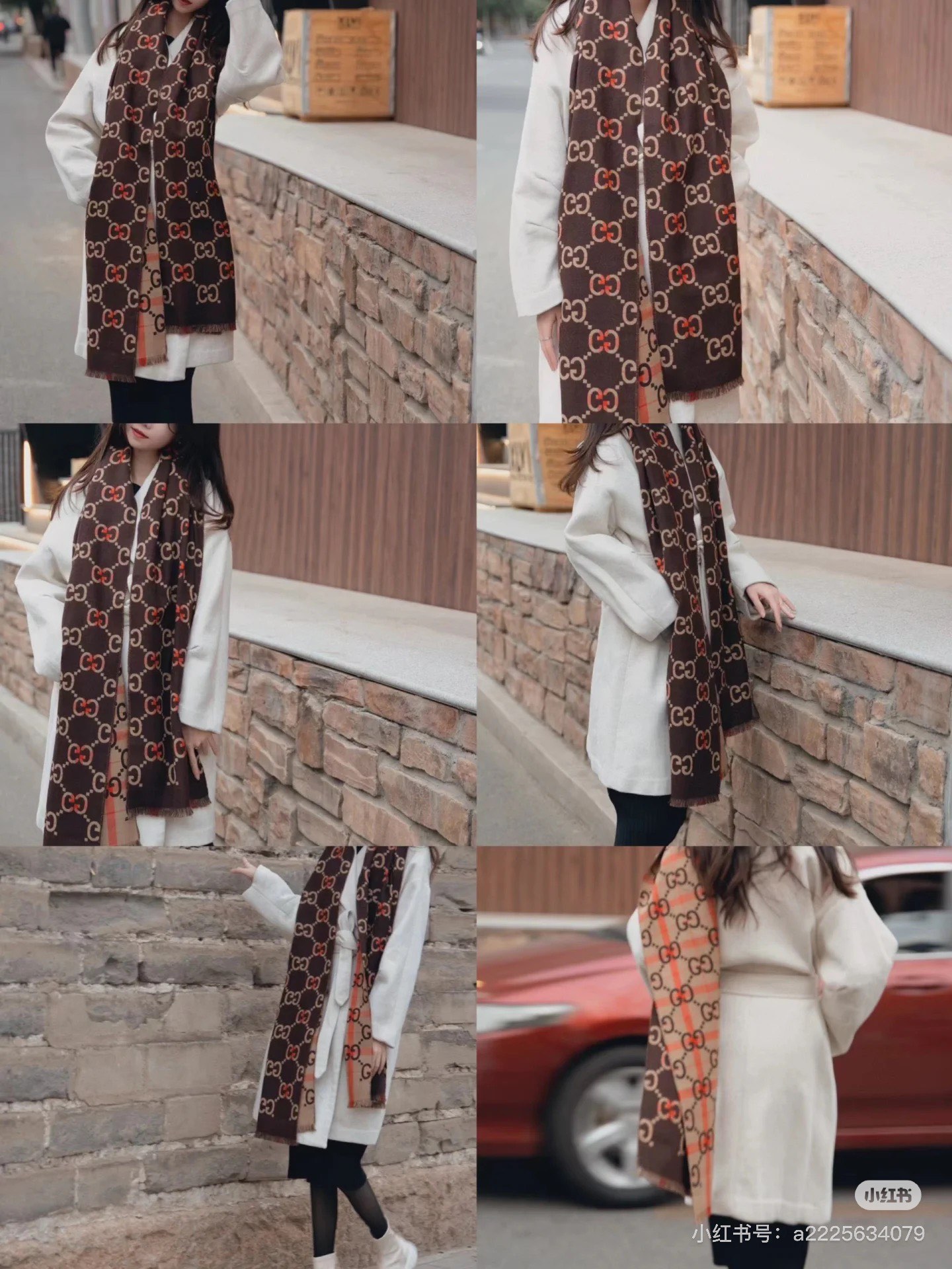 P。G家。新中式谁戴谁好看!GG彩格！双面通用围巾少之又少的通用款里，Gucci最最经典的字母双面围巾。