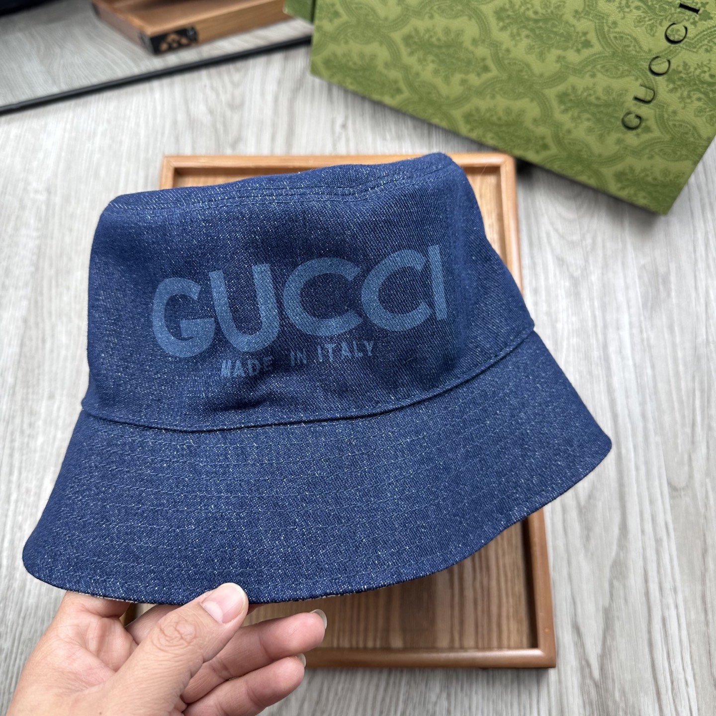 。G家。【高版本-提花里布】GG经典复古老花渔夫帽！这款复古牛仔老花渔夫帽，真的是经典中的NO.1，绝美