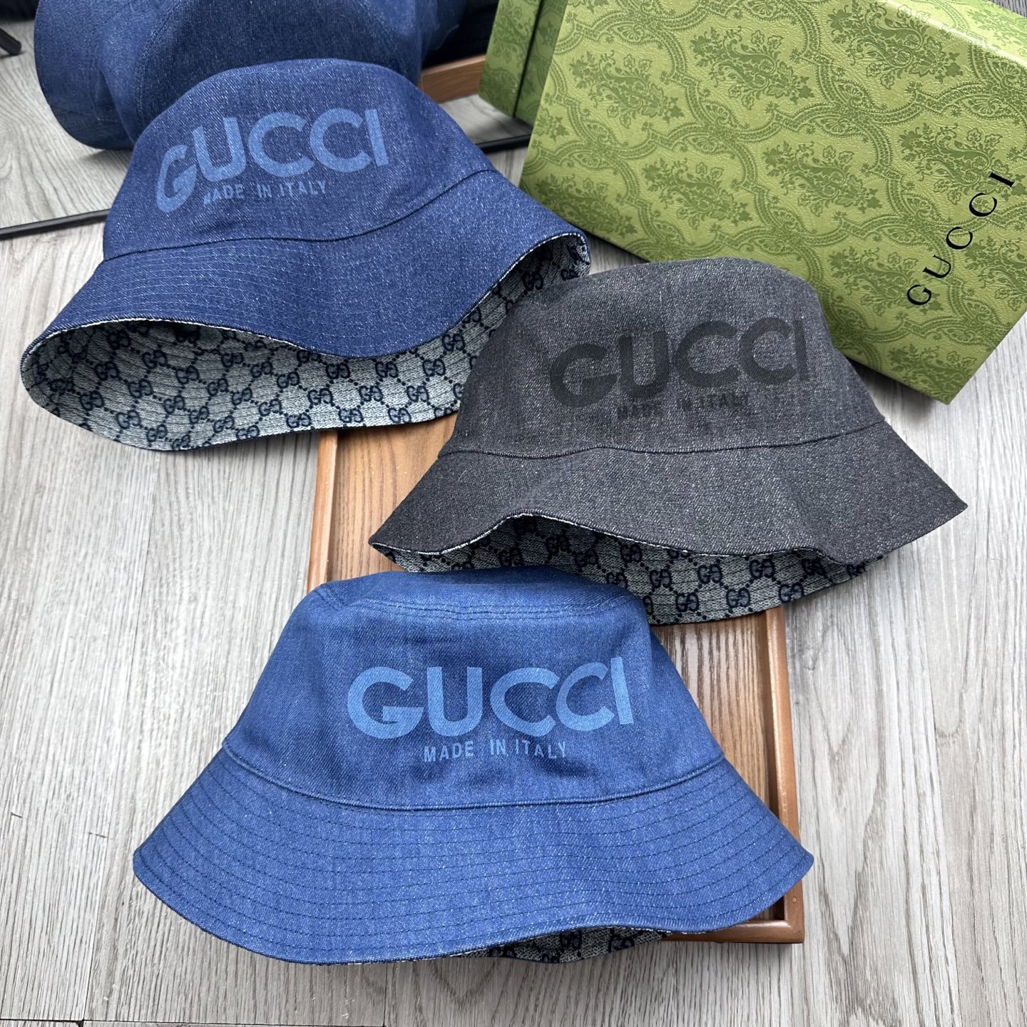 。G家。【高版本-提花里布】GG经典复古老花渔夫帽！这款复古牛仔老花渔夫帽，真的是经典中的NO.1，绝美