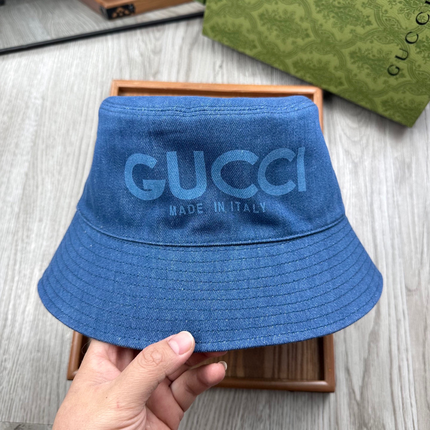 。G家。【高版本-提花里布】GG经典复古老花渔夫帽！这款复古牛仔老花渔夫帽，真的是经典中的NO.1，绝美