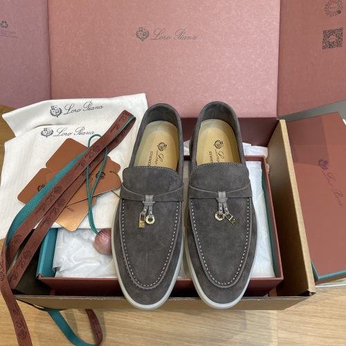 Loro Piana Raindrop Gray Leather Loafers Comfortable Slip-On Shoes 1 Loro Piana Raindrop Gray Leather Loafers Comfortable Slip-On Shoes