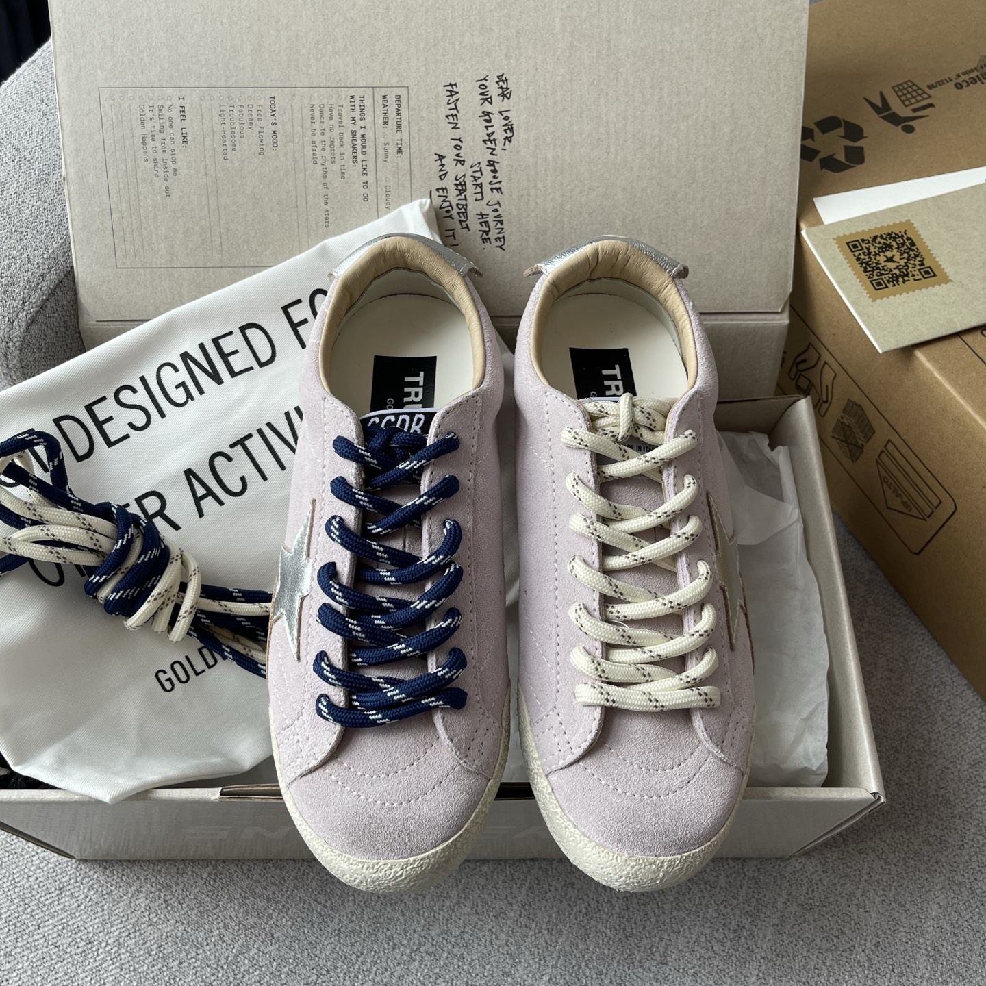 GGDB Low-Top Sneakers Pink Suede Star Lace-Up