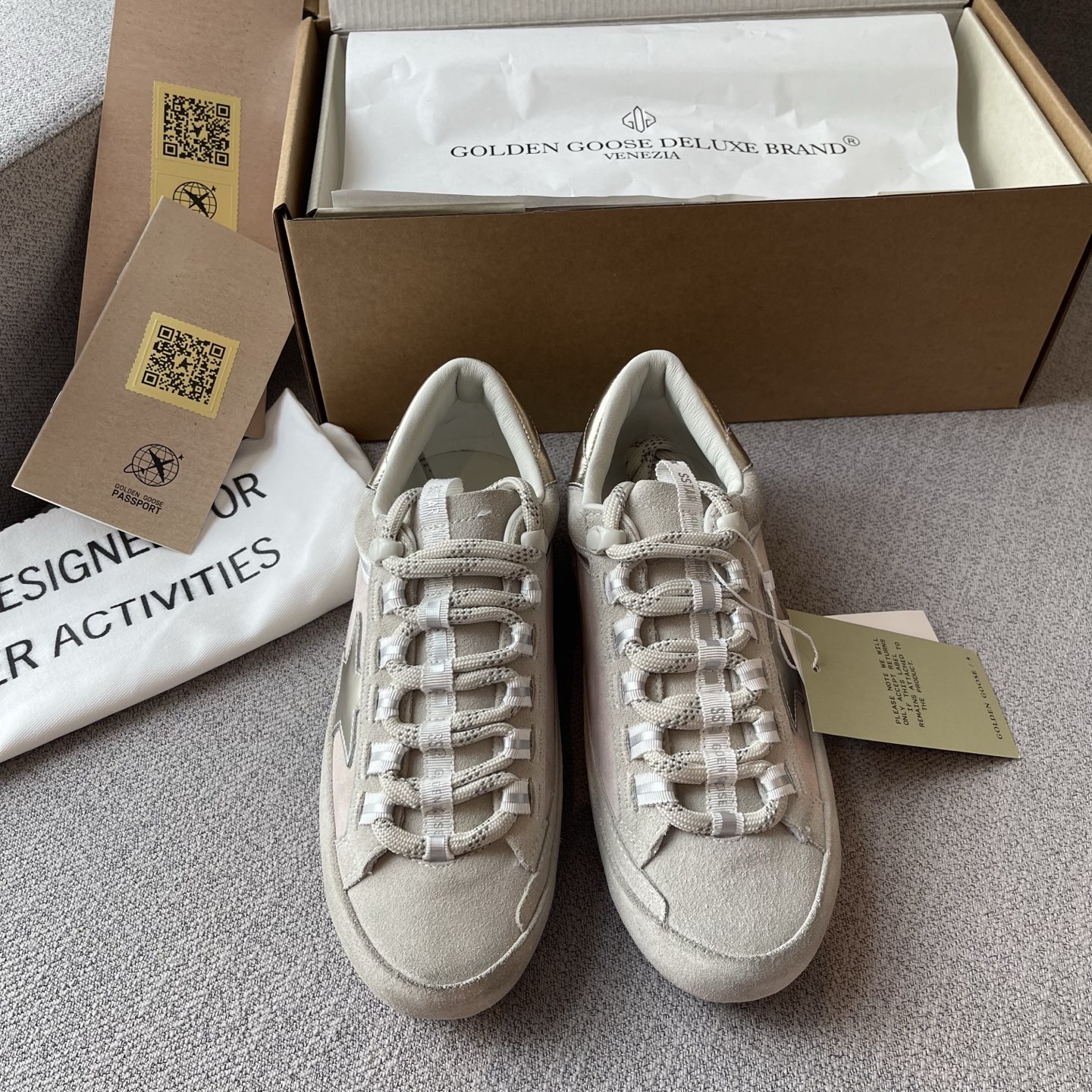 GGDB Super Star Suede Color-Block Drawstring Lace Casual Shoes