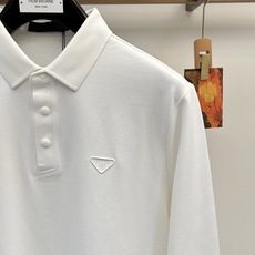 Prada普拉达独家专供6新款原单男士Polo长袖高端定制 高版本 时尚百搭爆款,原版进口纯棉珠地面料 胸前logo图案 Prada普拉达独家专供6新款原单男士Polo长袖高端定制 高版本 时尚百搭爆款,原版进口纯棉珠地面料 胸前logo图案