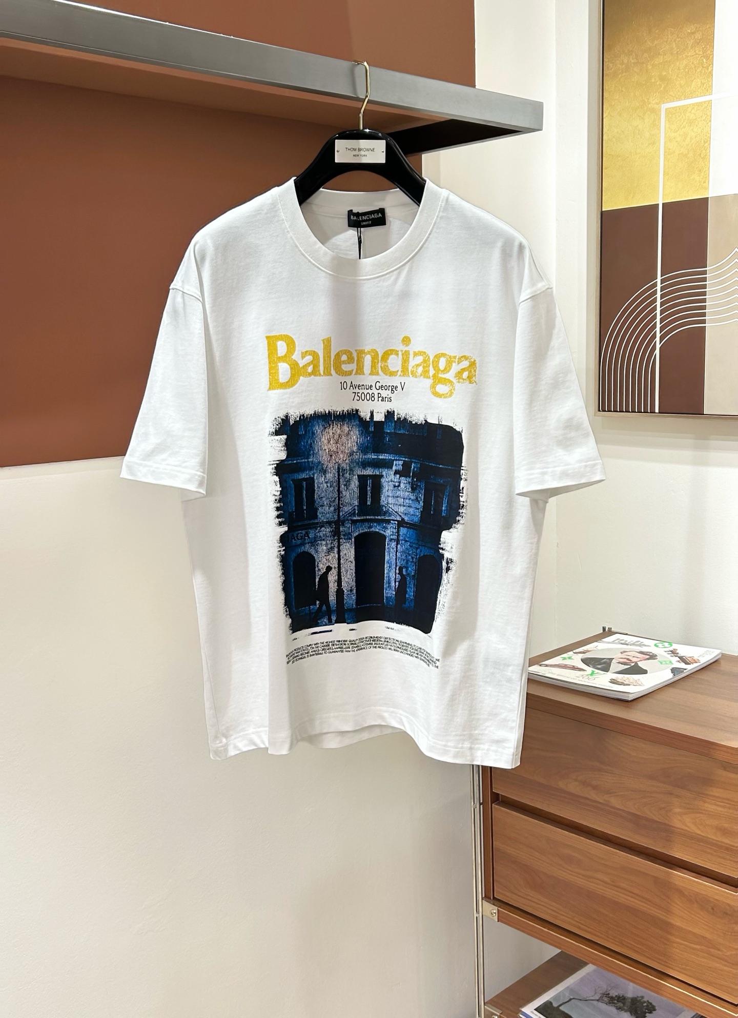 Balenciaga White Building Graphic T-Shirt