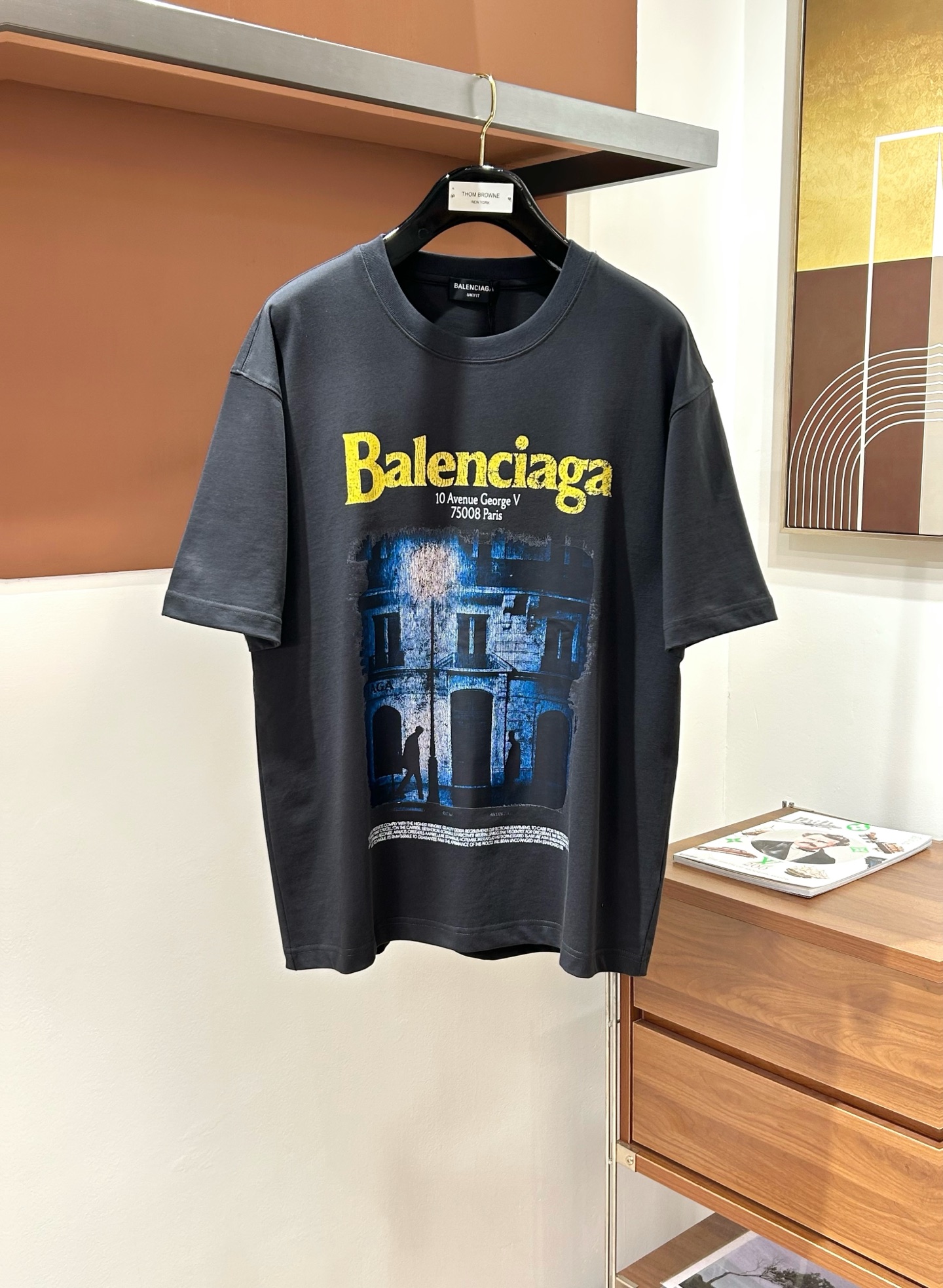 Balenciaga Gray Building Graphic T-Shirt
