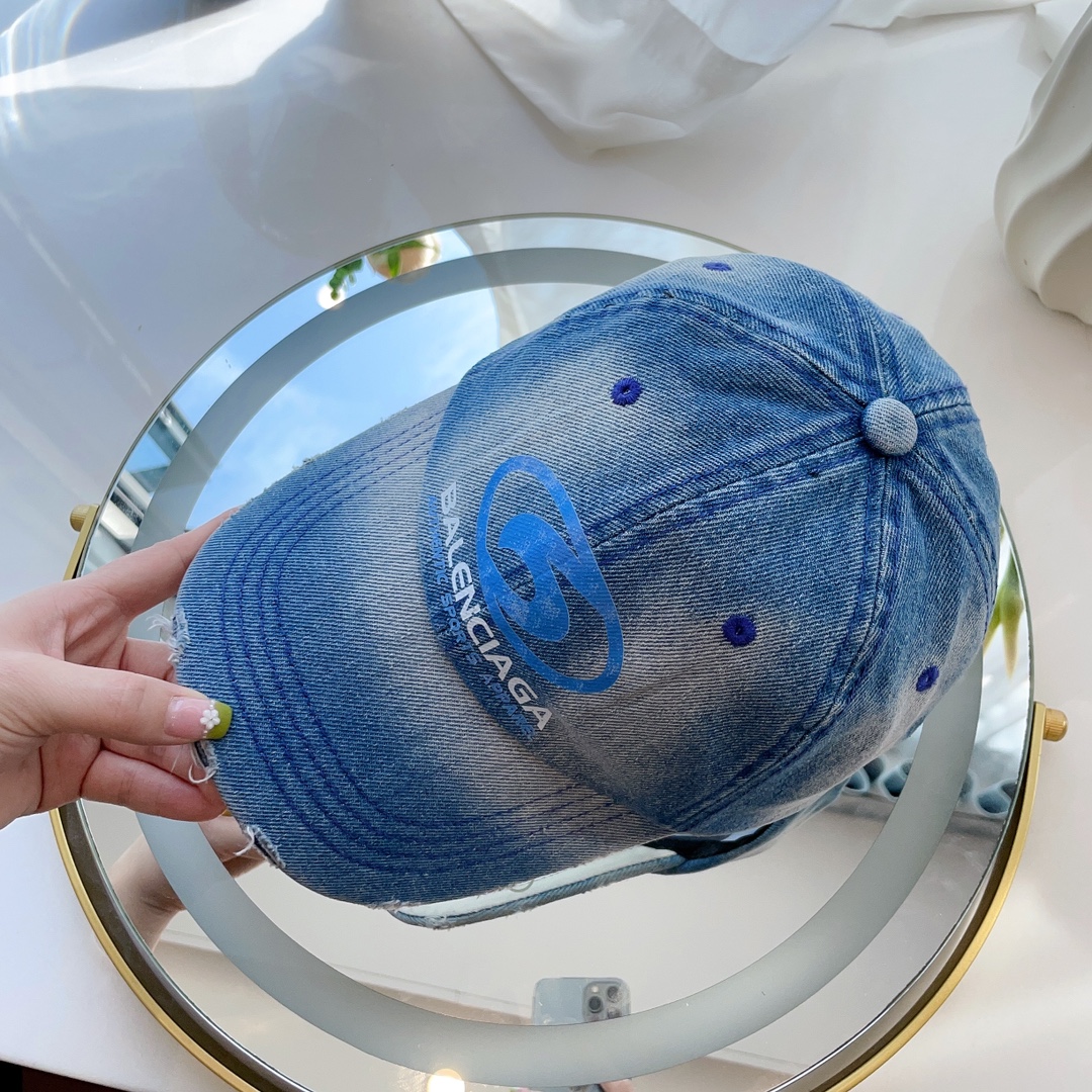 발렌시아가 타이다이 데님 베이스볼 캡 상세 이미지 3
