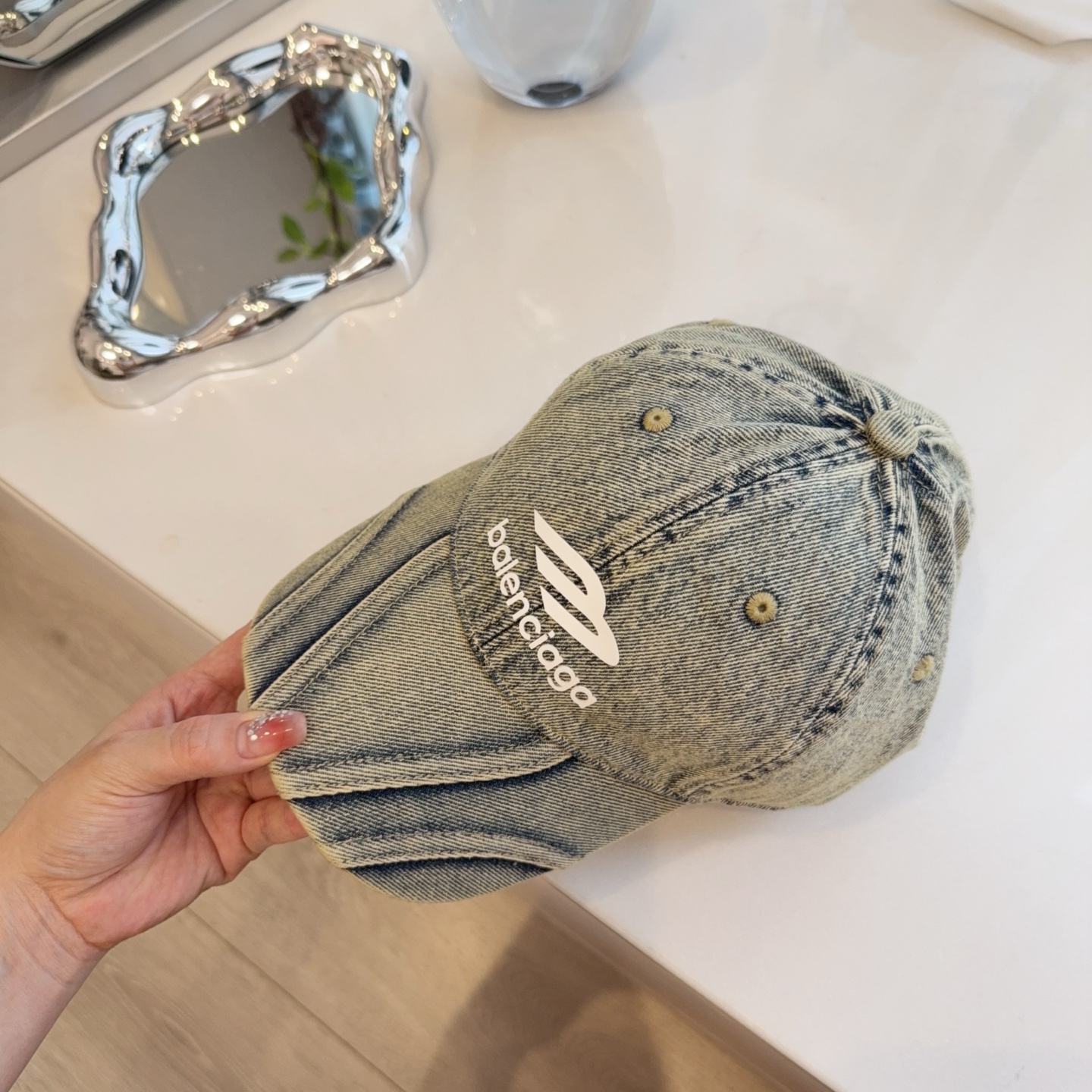 발렌시아가 데님 베이스볼 모자 상세 이미지 2