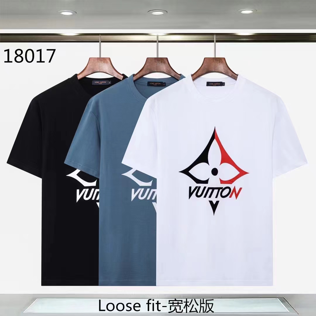 Louis Vuitton Clothing T-Shirt Men Cotton Short Sleeve