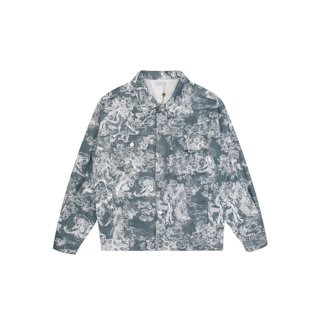 Dior Clothing Coats & Jackets Rose White Printing Unisex Cotton