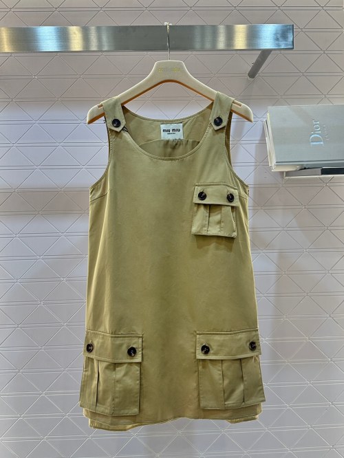 Miu Miu Pocket Detail Workwear Vest Dress - Effortless Style 1 Miu Miu Pocket Detail Workwear Vest Dress - Effortless Style