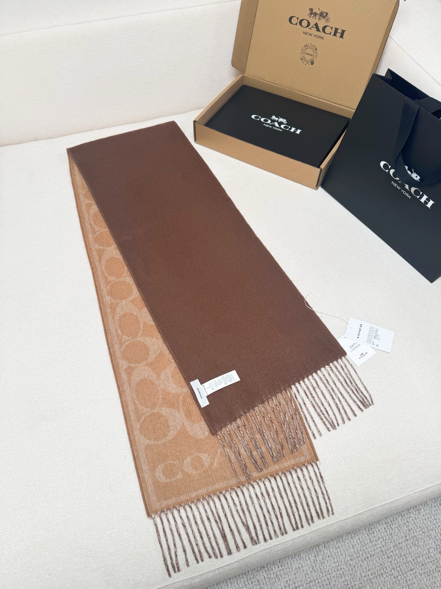 Coach 特批 COACH双面羊绒围巾