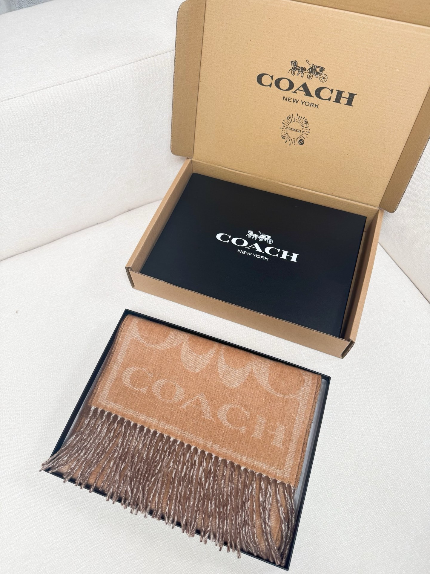 Coach 特批 COACH双面羊绒围巾