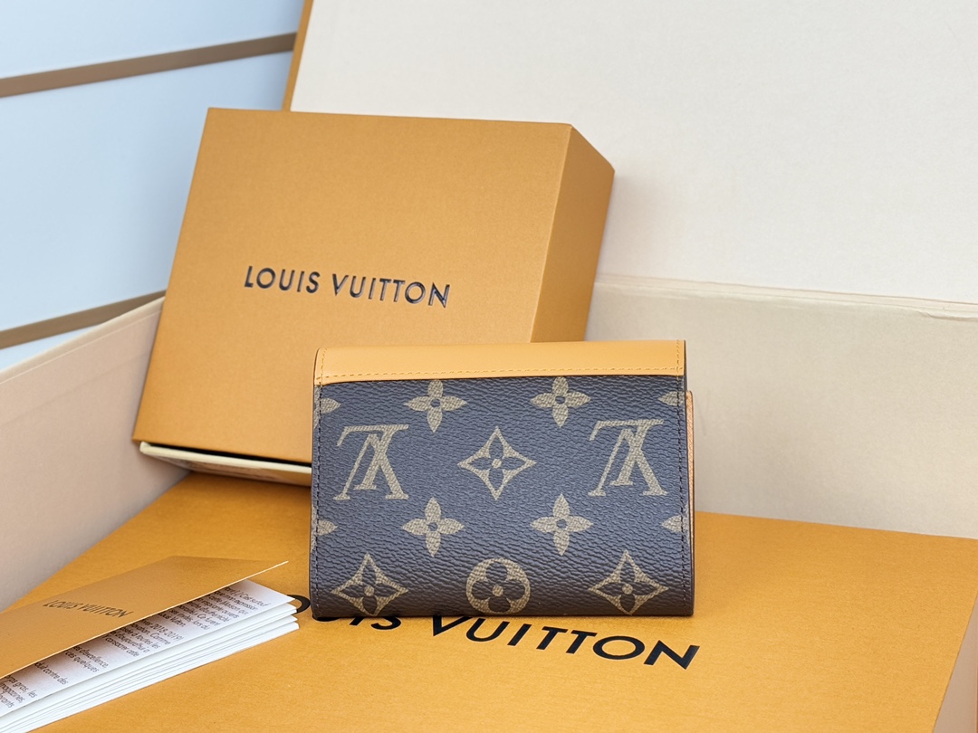 Louis Vuitton 新款钱包 豆豆款三折 M12390黄色 M12387大红 M12885大红