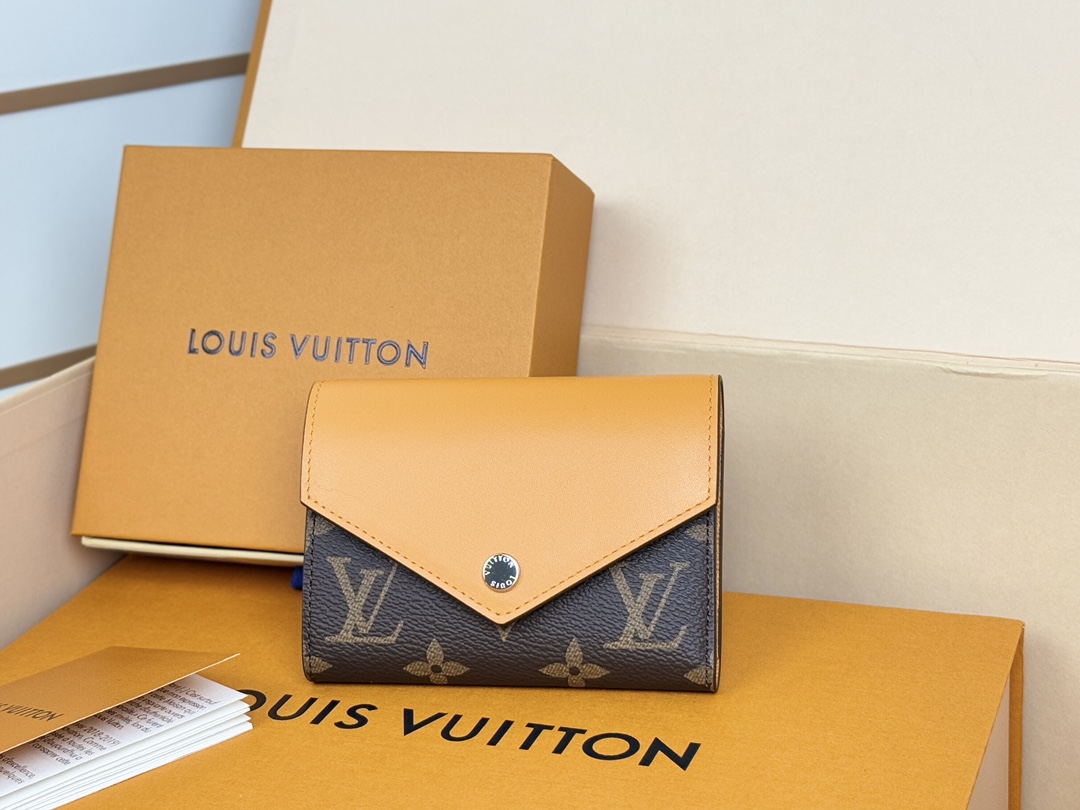 Louis Vuitton 新款钱包 豆豆款三折 M12390黄色 M12387大红 M12885大红