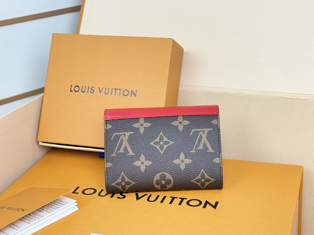 Louis Vuitton 新款钱包 豆豆款三折 M12390黄色 M12387大红 M12885大红