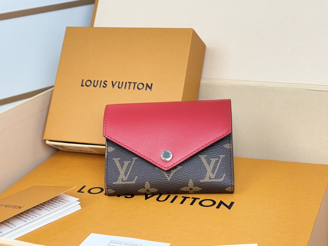 Louis Vuitton 新款钱包 豆豆款三折 M12390黄色 M12387大红 M12885大红