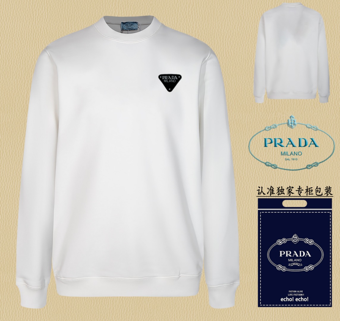 Los artículos populares están en los estantes 🔥❗Entrega y embalaje exclusivos❗ 💫—PRADA~Sudadera de cuello redondo de …