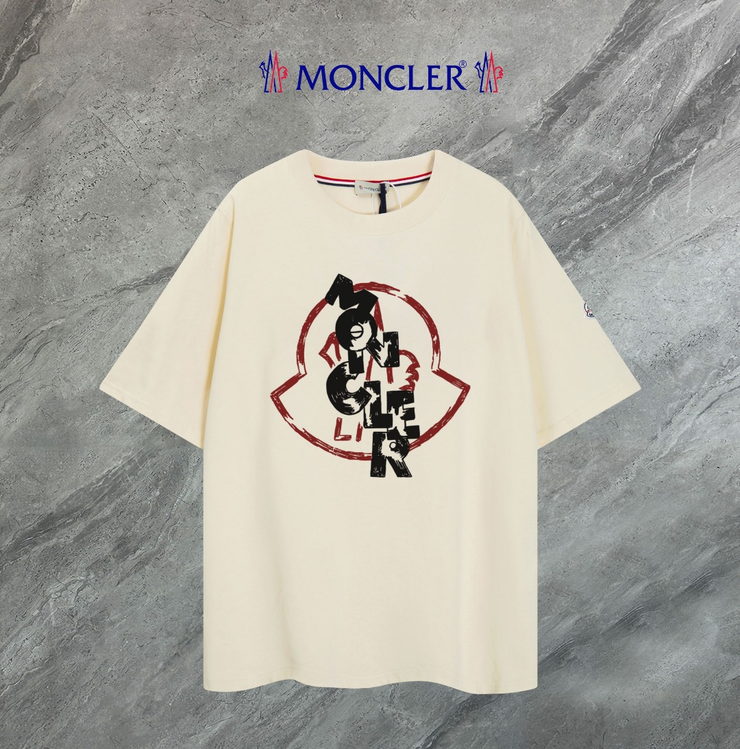 Moncler~Montclair 2025 nuevo modelo de camiseta de cuello redondo de alta calidad. Puños con etiqueta bordada importada…